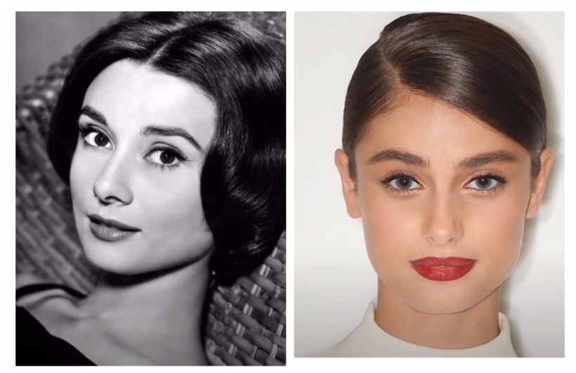 Одри Хепберн слева. Справа Тейлор Хилл ( ну так, на всякий случай пишу))