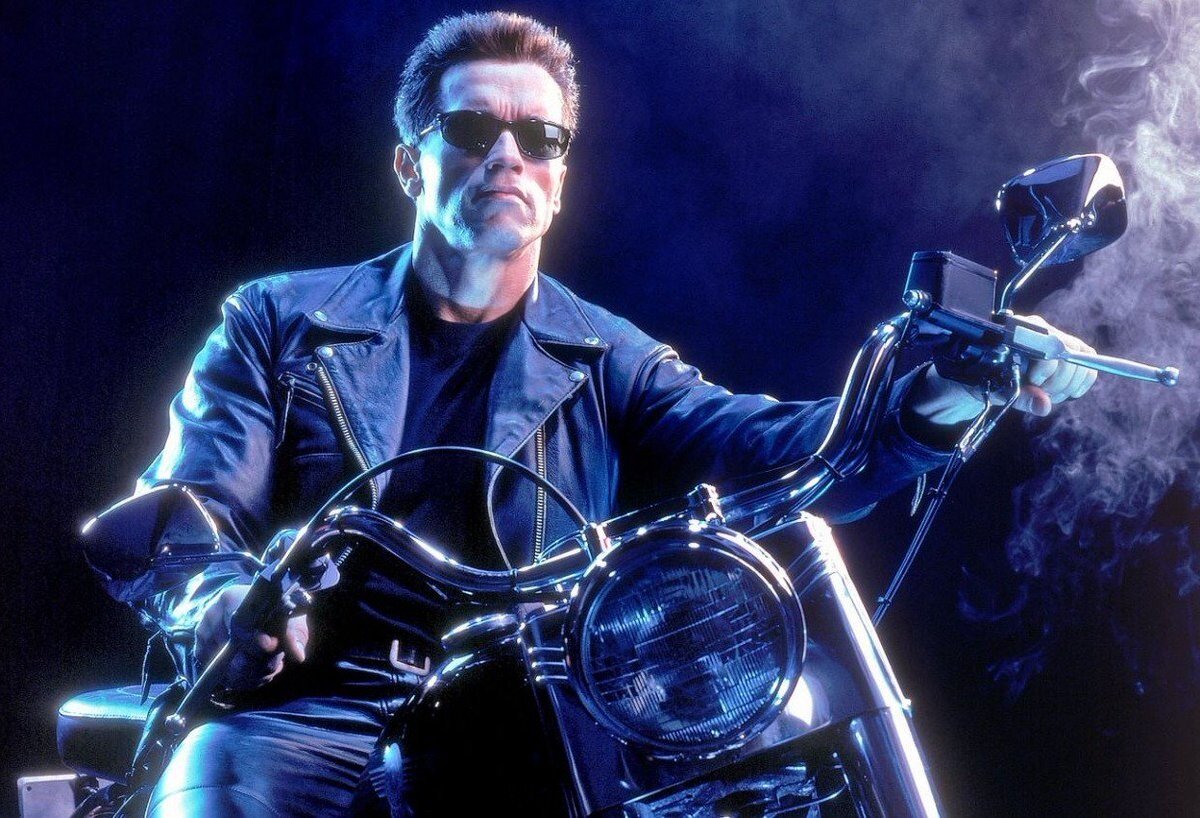 Пафосный вид на железного Арни.