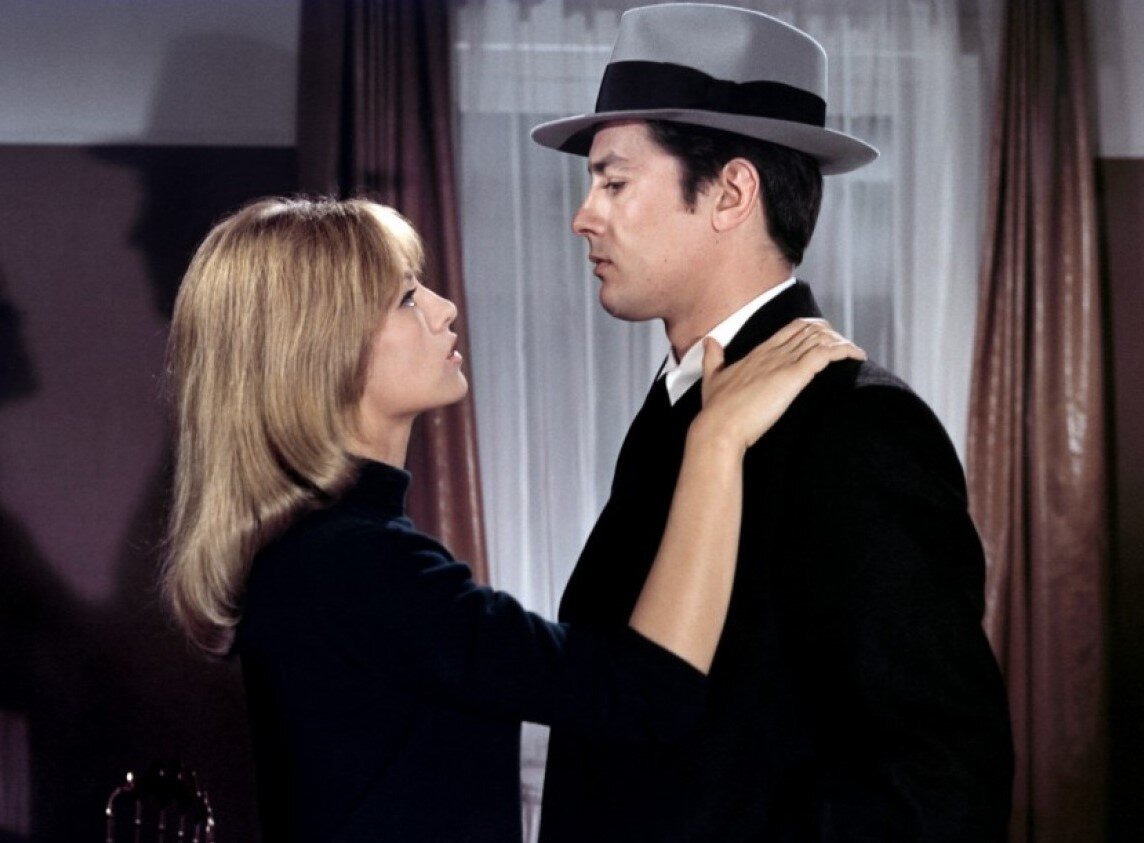 Кадр из фильма "Самурай", Натали Делон в роли Жанны и Ален Делон в роли Жефа