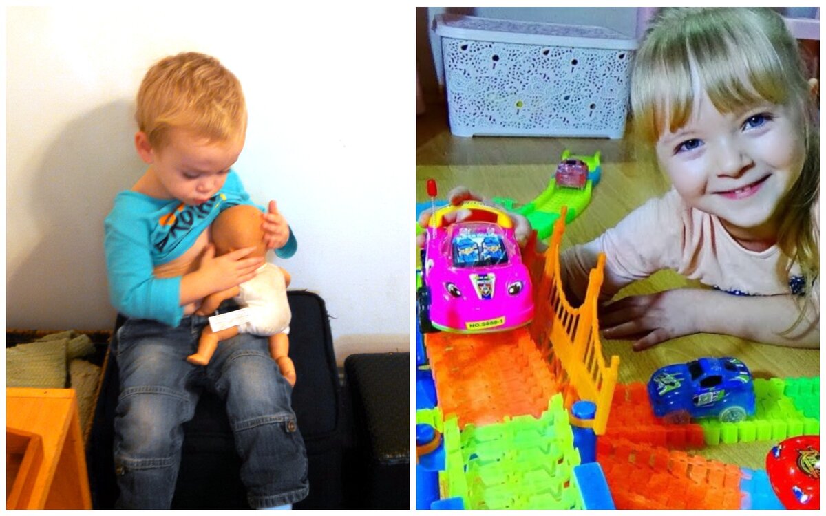 Дети играют в игрушки