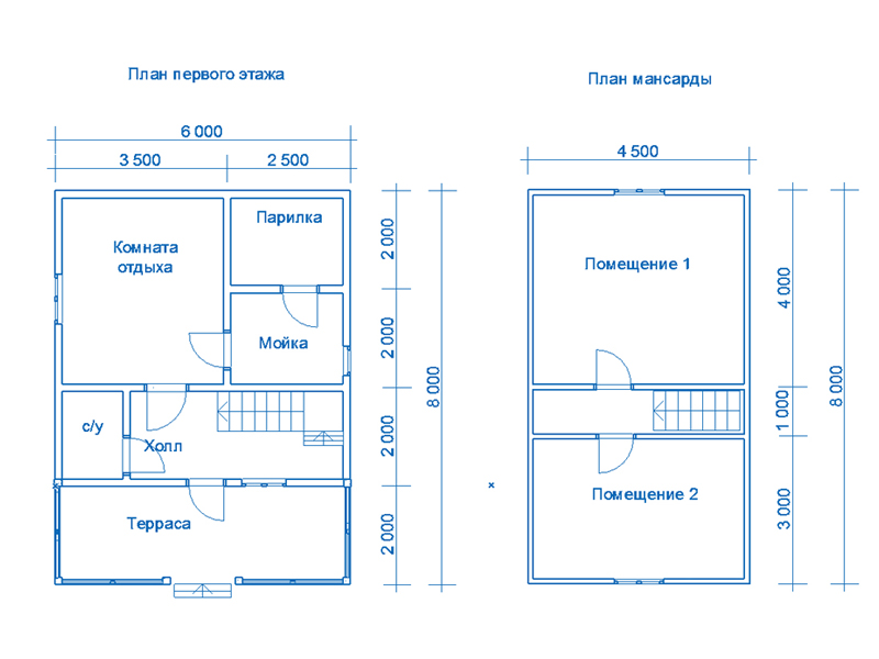 Проект дома 6х6 с туалетом