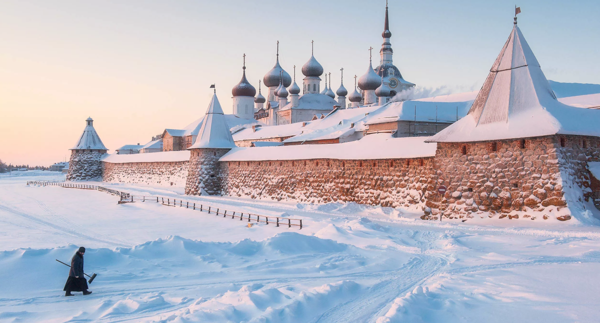 Соловецкий монастырь зима