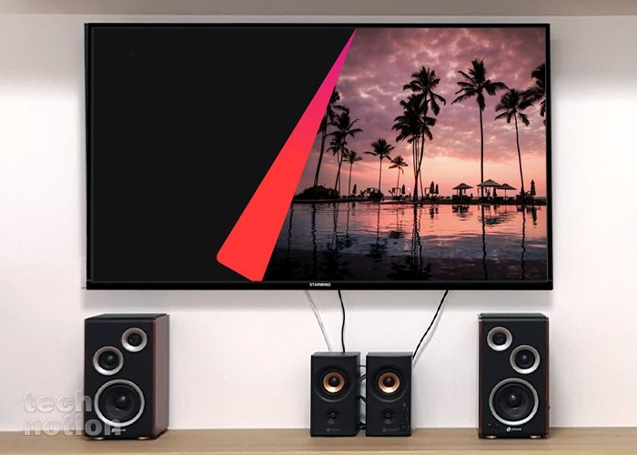 Телевизор Starwind SW-LED43UB400, акустическая система Oklick OK-117 BT 2.0 / Изображение: дзен-канал technotion