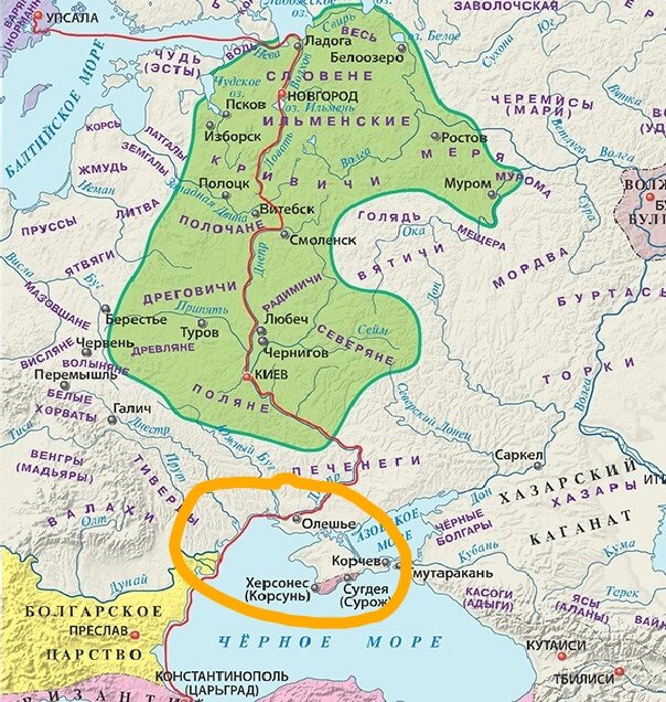 Древнейшие торговые пути между Европой и Азией в России.