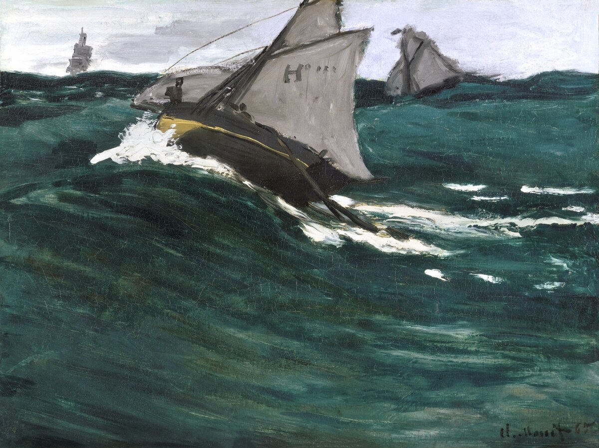 The Green Wave (1866–1867) by Claude Monet, high resolution famous painting. Original from The MET. Digitally enhanced by rawpixel. Источник: rawpixel.com