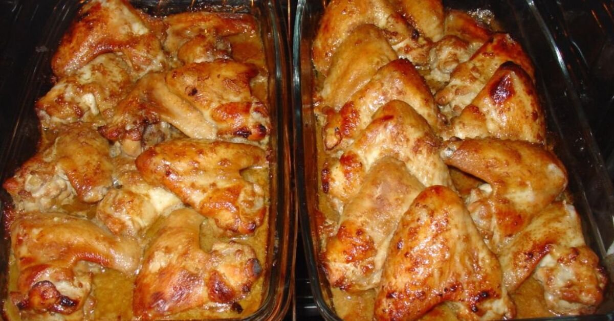 Рецепт: Куриные крылышки в медово-горчичном соусе | В духовке.
