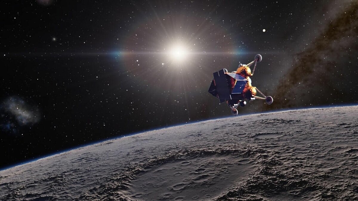 «Луна-25», иллюстрация. Credits: Госкорпорация «Роскосмос»/НПО им. С. А. Лавочкина/ИКИ РАН.