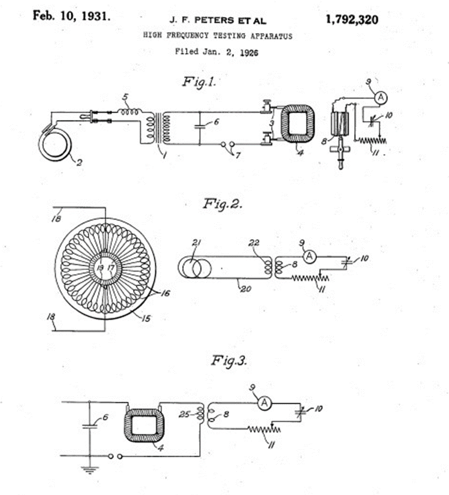 Первый патент на первоначальное подобие метода частотного анализа был оформлен в 1931г инженером Дж. Ф. Питерсом, который с 1904г работал к компании Westinhgouse Electric