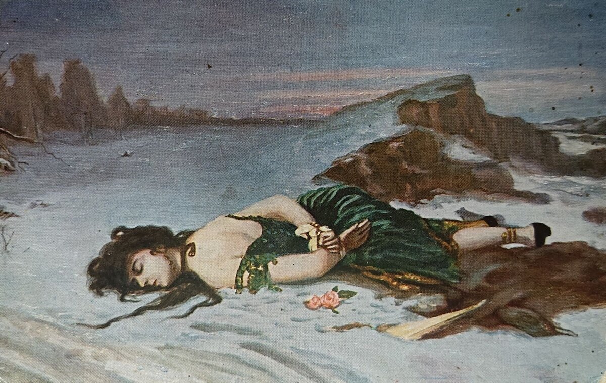 Почему эта женщина лежит на снегу в лёгком вечернем платье | Картины с  историей | Дзен