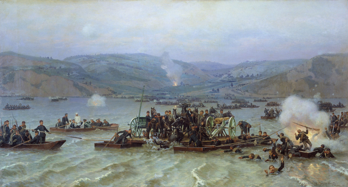 Переправа русской армии через Дунай у Зимницы 15 июня 1877 года, Николай Дмитриев-Оренбургский (1883).