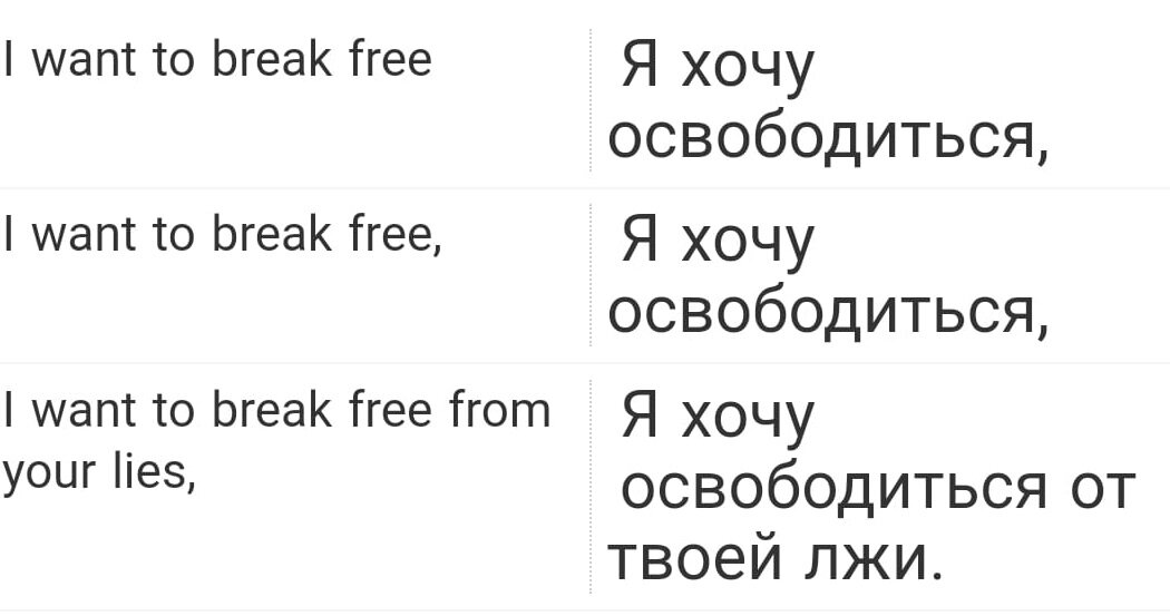 "I want to  break free"
