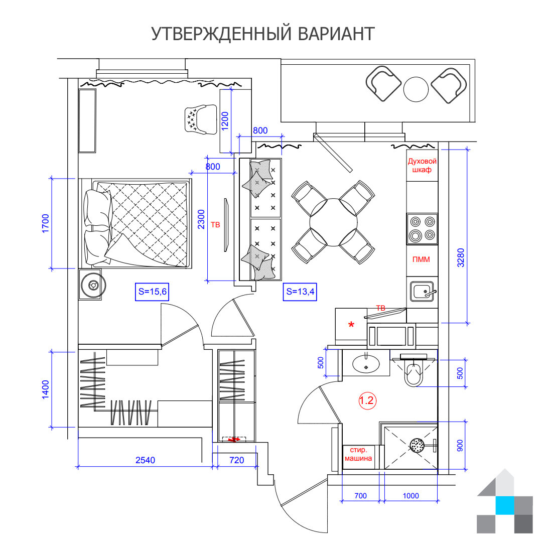 План мебелировки комнаты