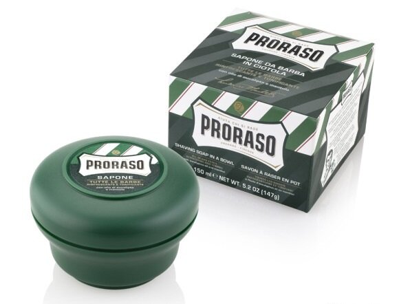 Мыло для бритья Proraso с нотками эвкалипта и ментола.