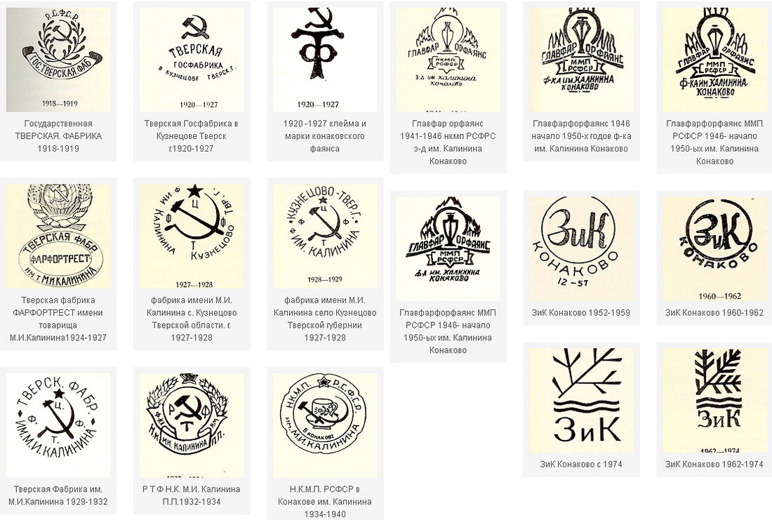 Примеры штампов заводов.