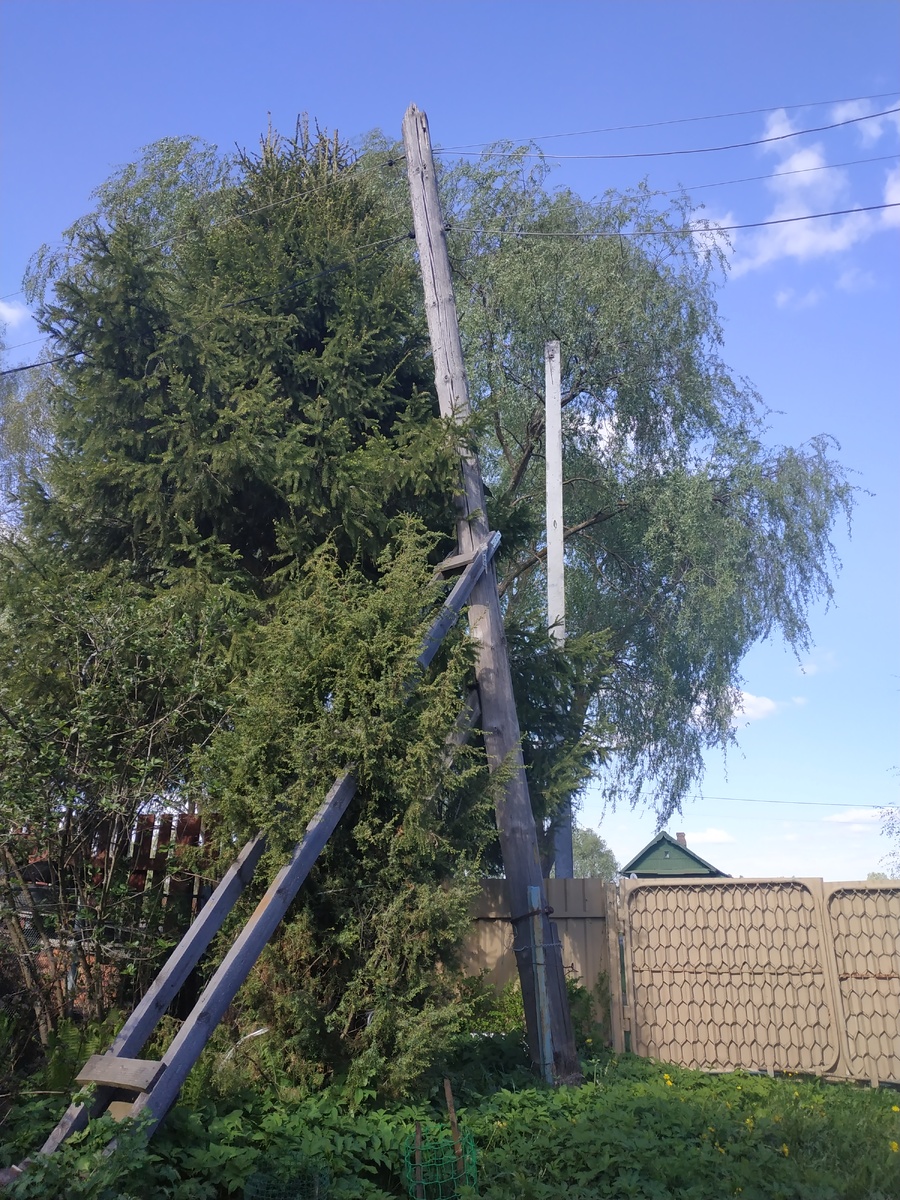 В таком виде столб простоял больше 5 лет.