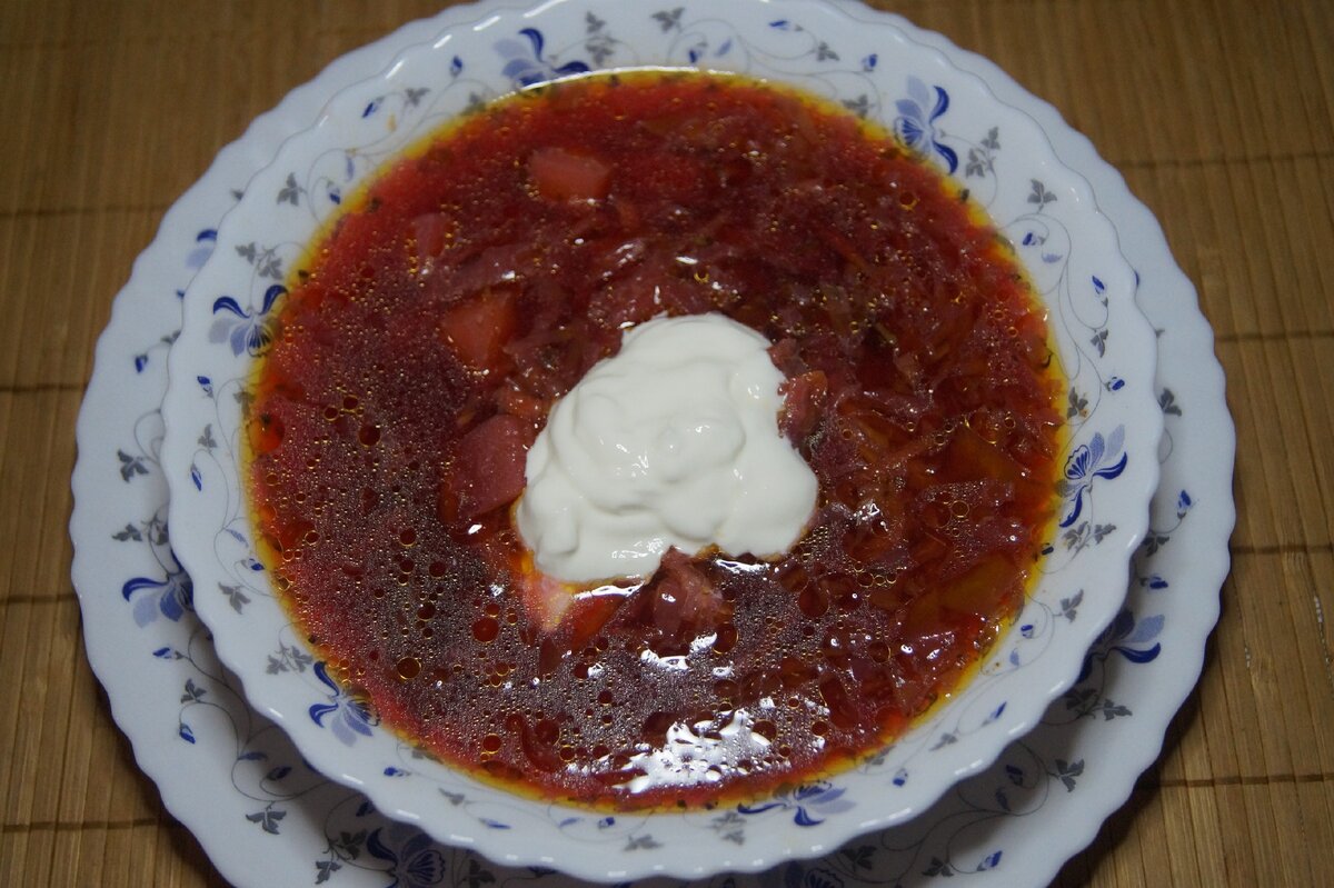 борщ с вареной свеклой