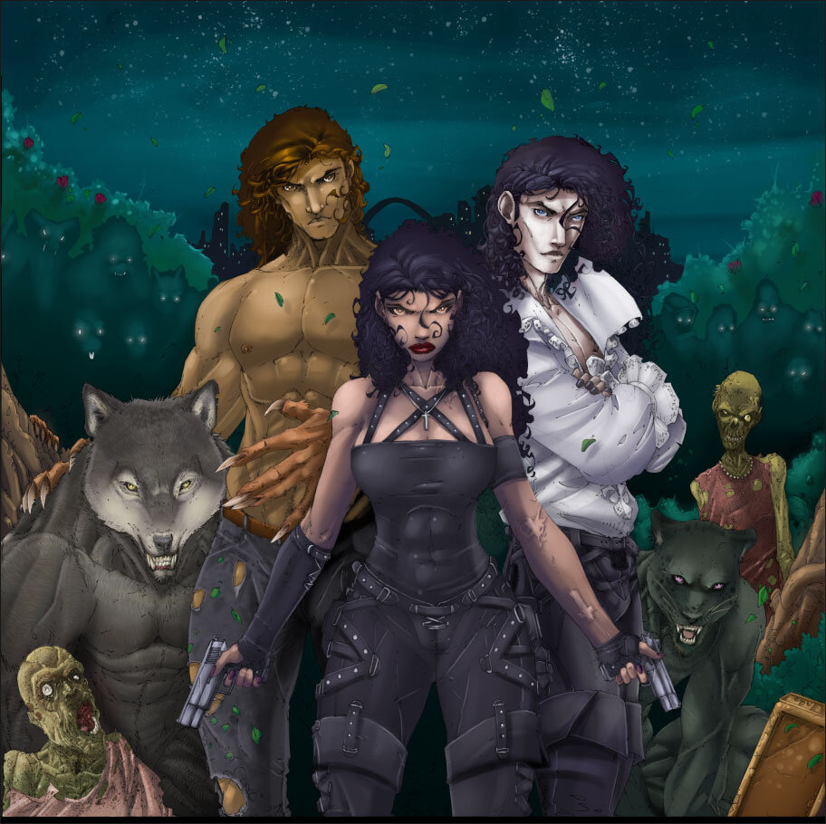 Марвел. Анита Блейк. Жан Клод - в белом. Ричарду и так тепло.