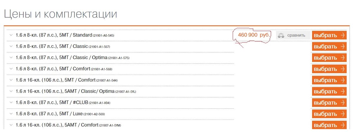 Страница с официального сайта https://www.lada.ru/