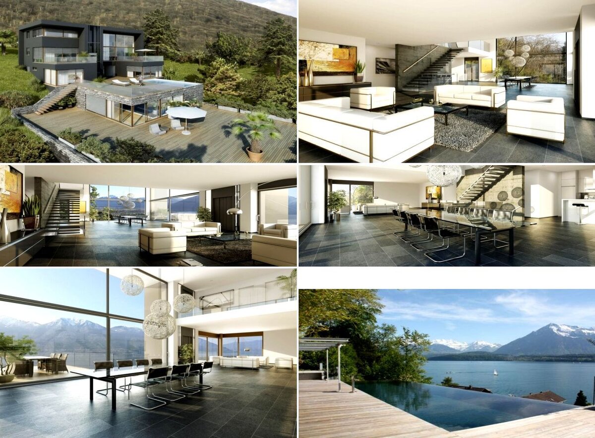 Тот самый "золотой" дом  с прекрасным видом на Цугское озеро и Альпы