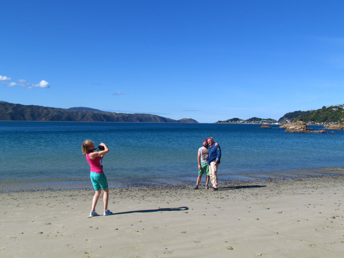 Веллингтонский залив, пролив Кука на горизонте 