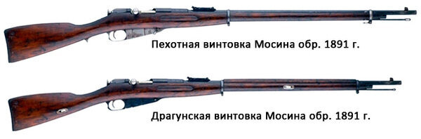 Пехотная и драгунская винтовки Мосина образца 1891 года. Источник: pikabu.ru