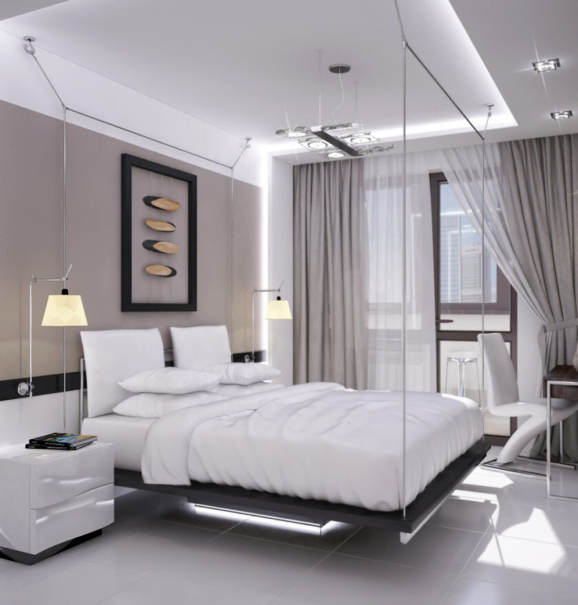 Чёрная спальня с деревом Modern minimalist bedroom, Cozy bedroom design, Bedroom