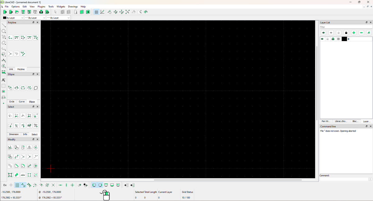 Интерфейс LibreCAD