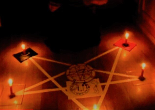 ...Свечи, специально подготовленная бумага - все как положено...