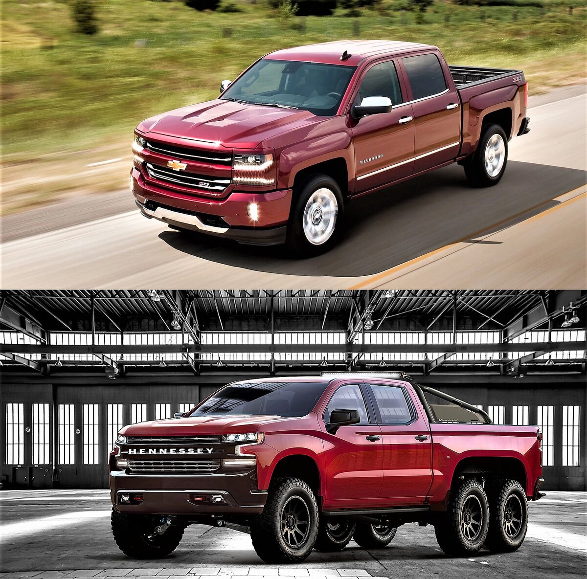 Сверху стандартный Silverado