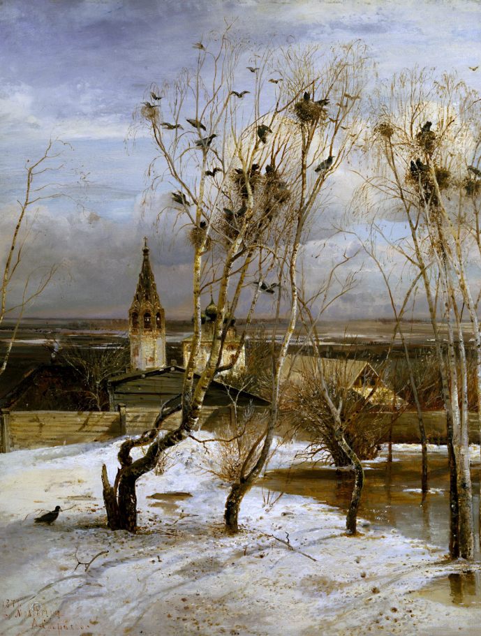 Саврасов А.К., «Грачи прилетели», 1879, 62×48.5 см