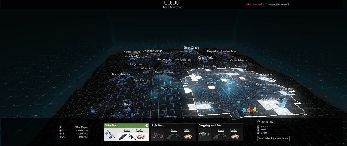 Вот на таком участке и происходит высадка - примерно на 1/4 от всей карты.