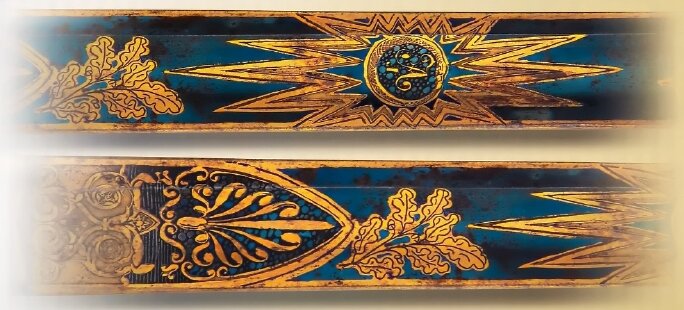Воронение с синением. Златоуст, 1820 г., мастер Н. Шаф.