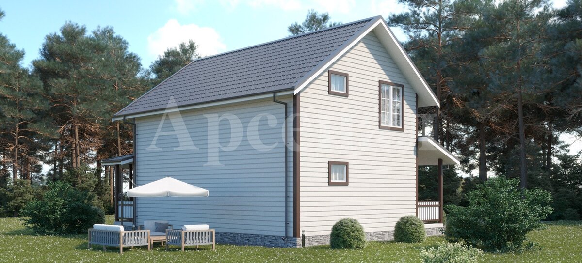 Фасад дома, вид сзади.