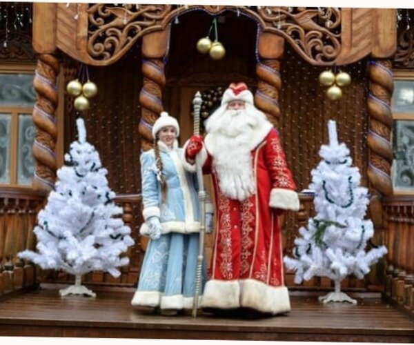 Еще один вариант дружной пары Мороза и его внучки