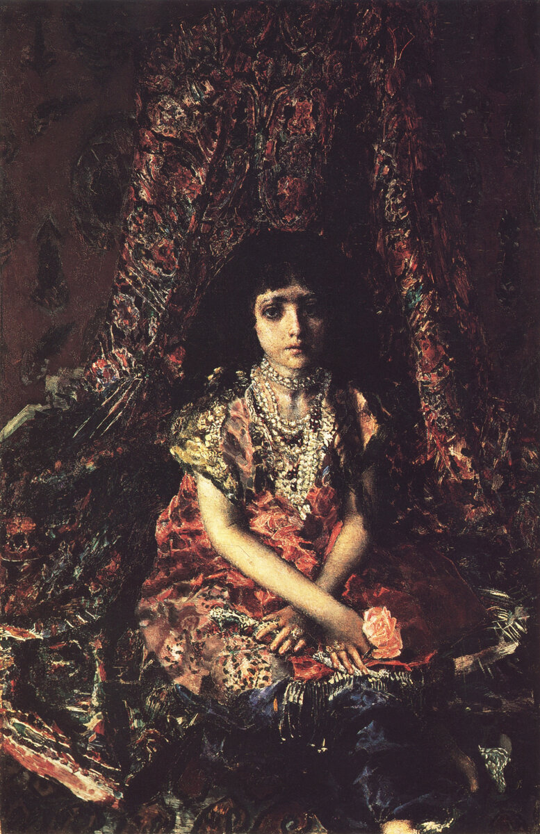 Девочка на фоне персидского ковра, 1886 год.
