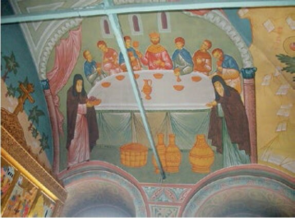 Настенная роспись храма Успения Пресвятой Богородицы. Фото: Роман Солопов