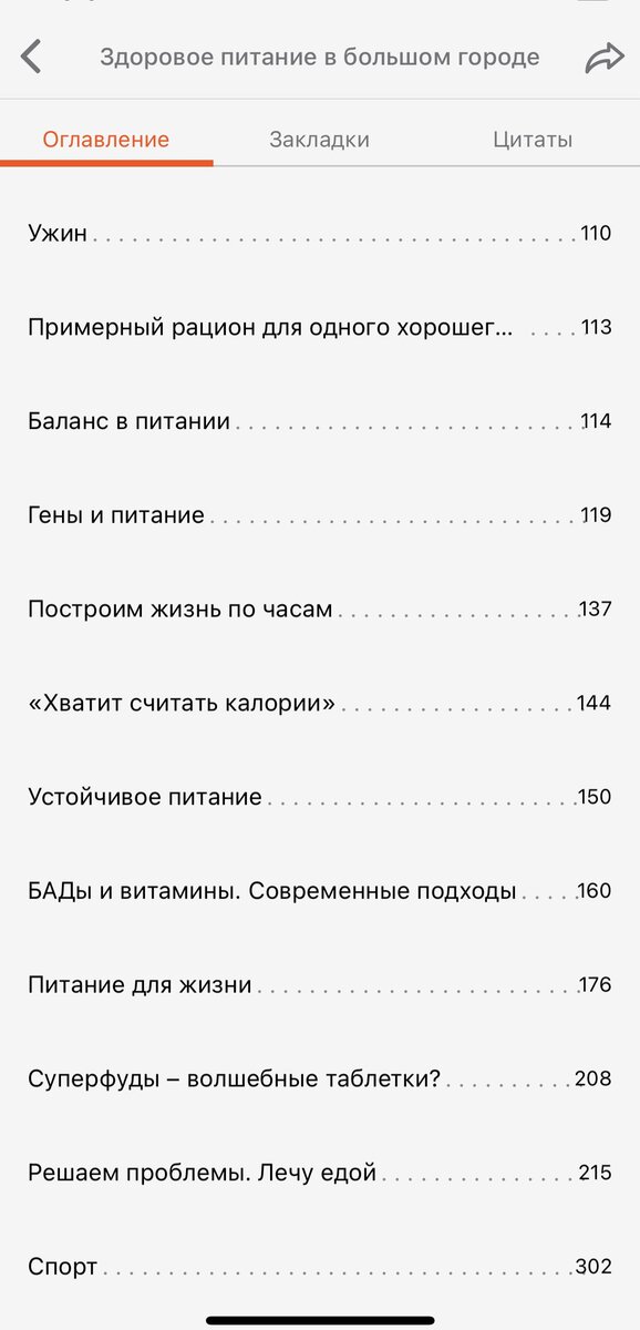 Часть оглавления 