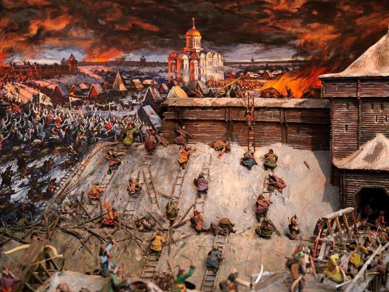 Разграбление Киева монголами. Источник: https://thiswas.ru/razgrablenie-kieva-mongolami-1240