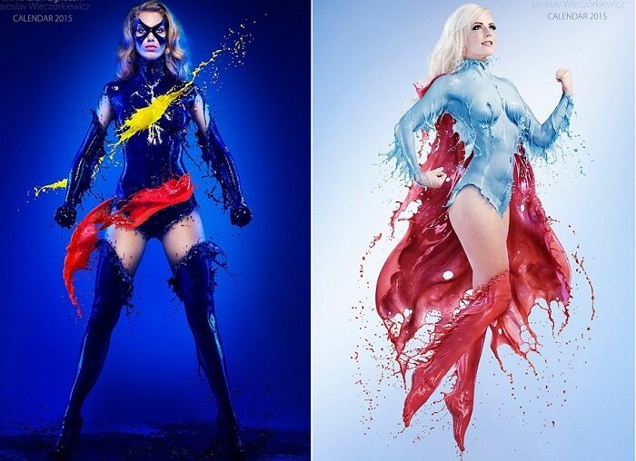 

«Splash Heroes» - фотопроект девушек - героинь в молочных костюмах.
Креативный фотограф из Лондона представил потрясающие снимки девушек - супергероинь в костюмах из молочных брызг. В каждом образе чувствуется сила, мощь и невероятная сексуальность.