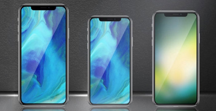 Слева показаны новые модели . Справа iPhone X 