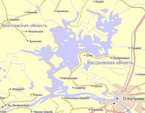 Карта глубин костромского моря