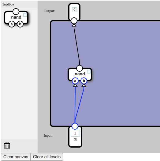 Элемент логического отрицания, построенный на основе N-And
