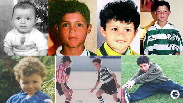 На фото: Роналду в детстве в разном возрасте