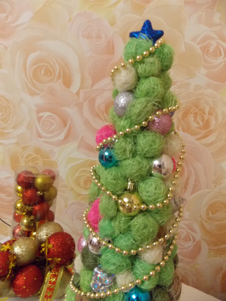 Новогодняя поделка - елка из сизаля DIY МК / Декоративная елка из сизаля / Декор на Новый год