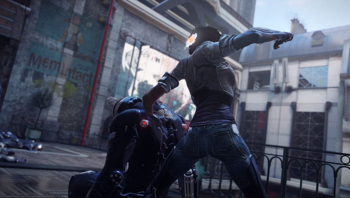 Главная героиня вырубает сотрудника "Сабельной службы".