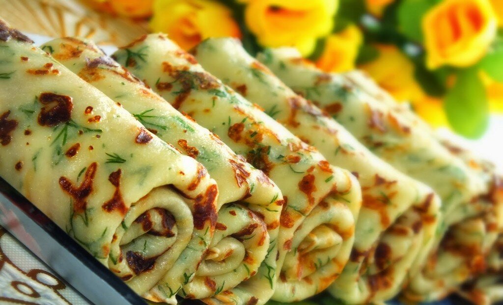 Блины с зеленью. источник фото: Яндекс картинки.