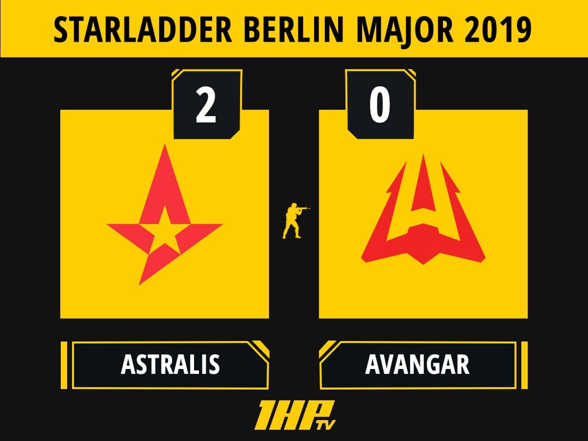 Результат игры Astralis vs AVANGAR на StarLadder Berlin Major 2019