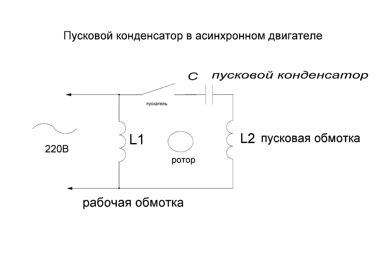 Схема подключения двигателя от стиральной машины через конденсатор с тремя проводами