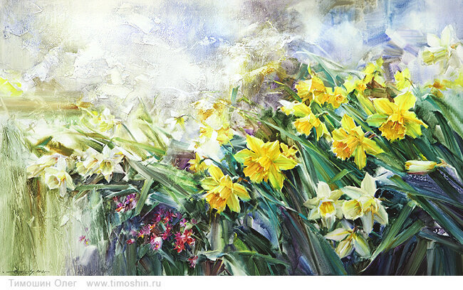 Картина: Весенняя волна 
Год создания: 2012
Техника исполнения: холст / акварель / рельефная паста / акриловый лак
Размер: 60×100