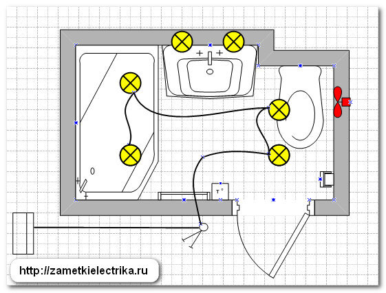 Проводка в ванной комнате